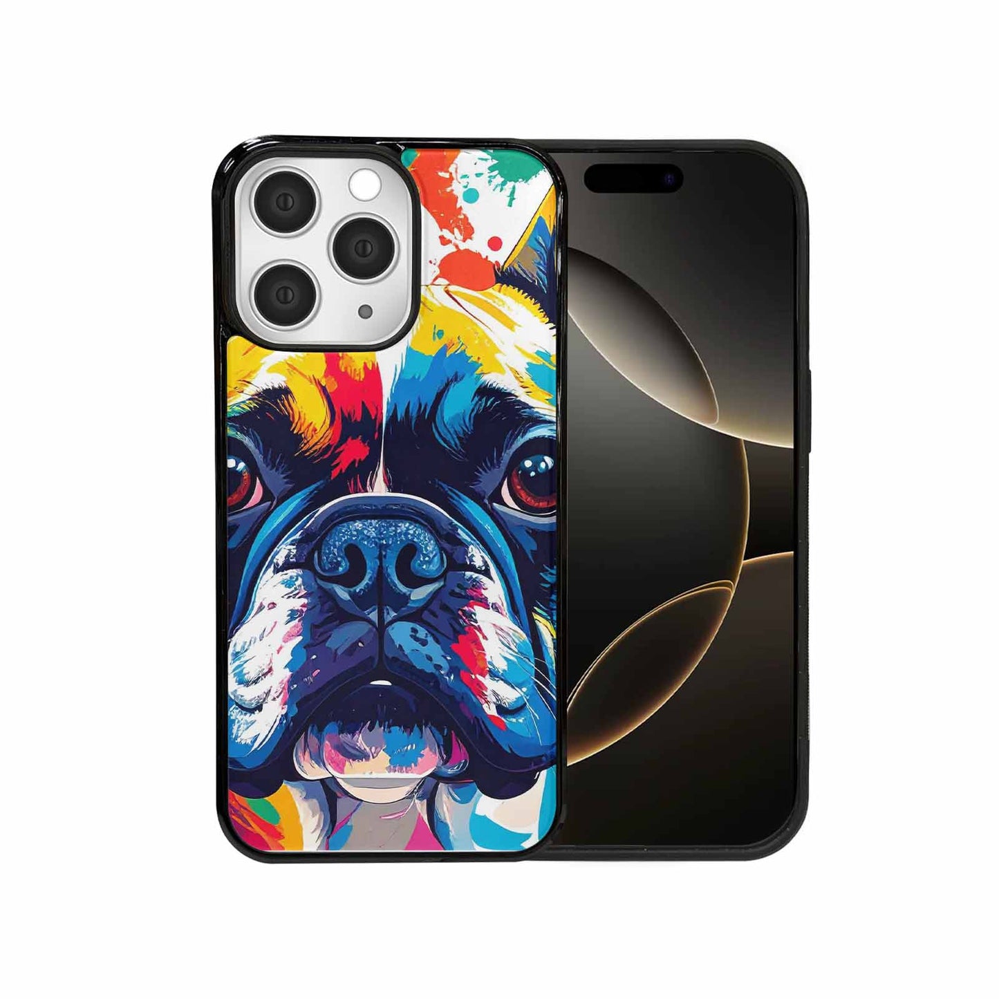 iPhone 15 Pro Max Case — French Bulldog Pop Art Pattern, Personalized Phone Case