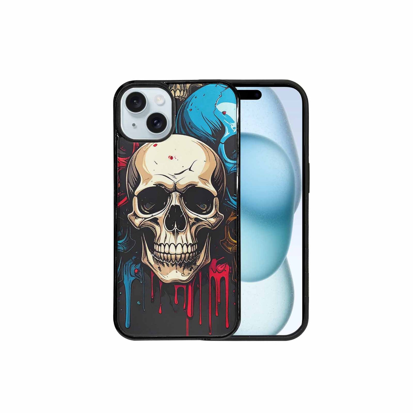 iPhone 15 Plus Case — Many Of Skulls Collage Overlapping Art, Custom Made Phone Cover