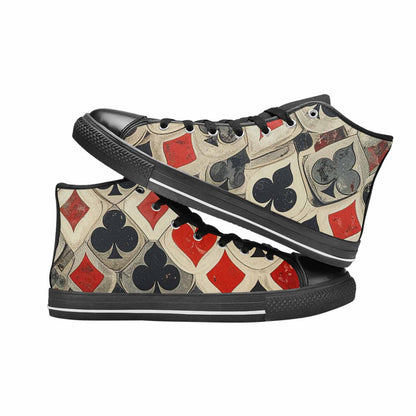 MEN'S Playing Card Suit High Top Canvas Cottagecore Custom Shoes