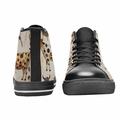 MEN'S Cow Animal Print High Top Canvas Y2K Sneakers