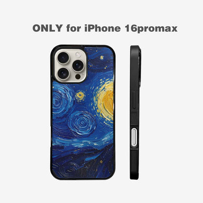 iPhone 16 Pro Max Case — Swirling Deep Blue Night Sky Filled, Original Design Phone Case