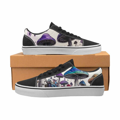 WOMEN'S Rainbow Drip Mushrooms Lace-Up Canvas Dreamlike Custom Shoes