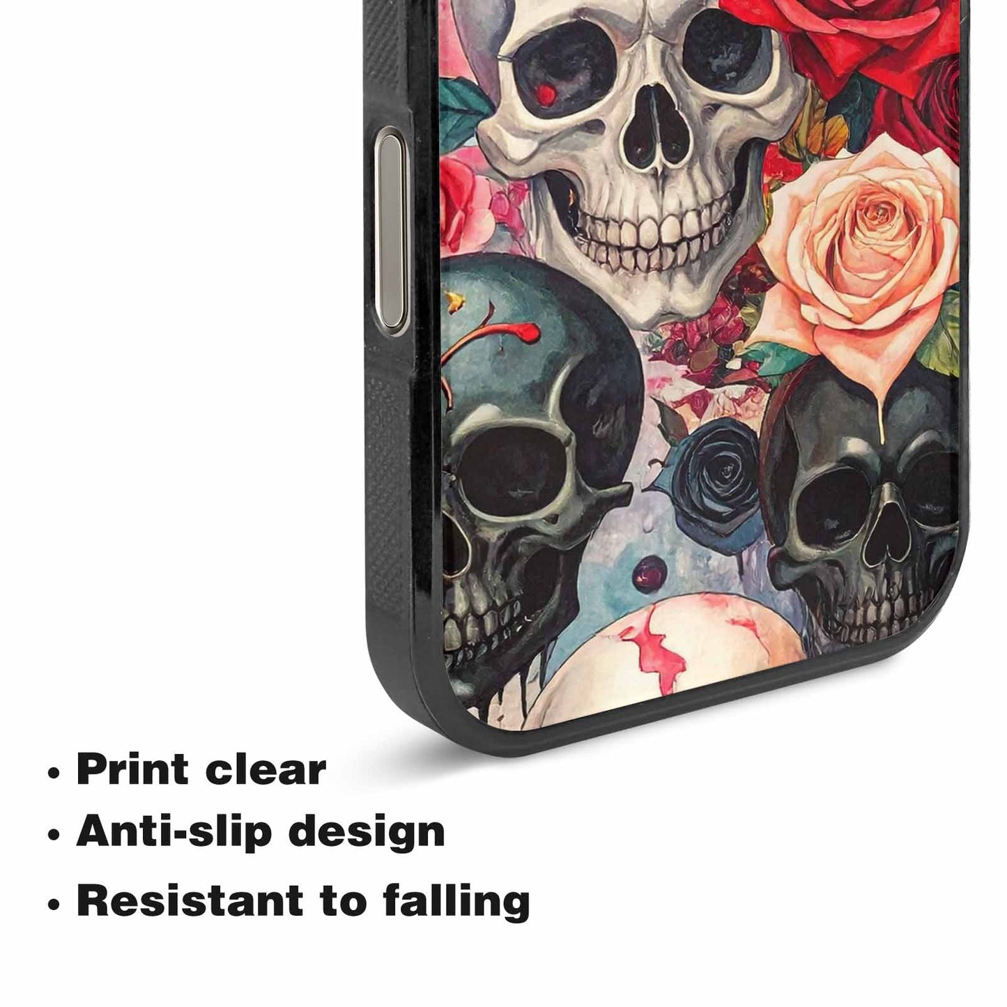 iPhone 16 Pro Case — Skulls And Roses Skulls And Roses, Custom Phone Case