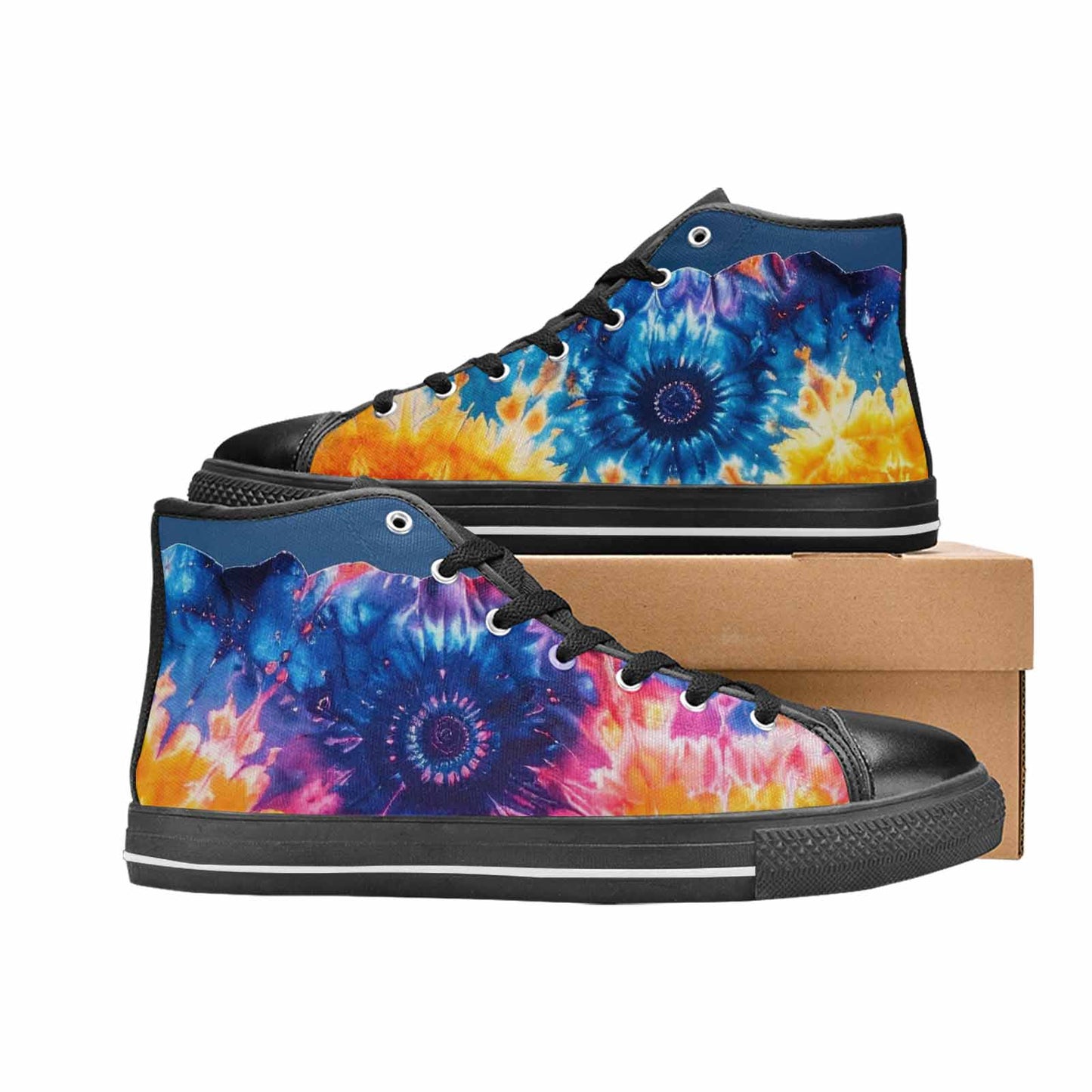 MEN'S Tie Dye Mixed Style High Top Canvas Dark Academia Custom Sneakers