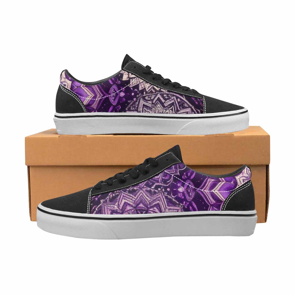 WOMEN'S Mandala Canvas Lace-Up Vibrant Chaos Custom Shoes