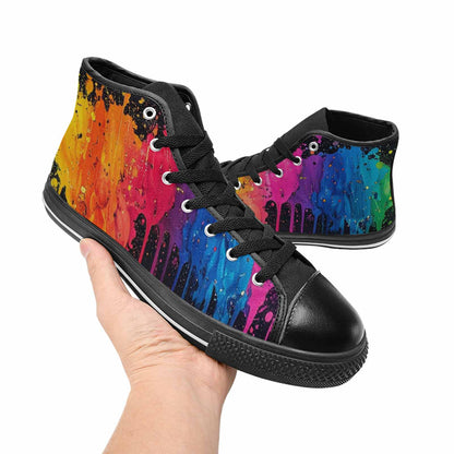 WOMEN'S Paint Splatter High Top Canvas Surreal Shoes