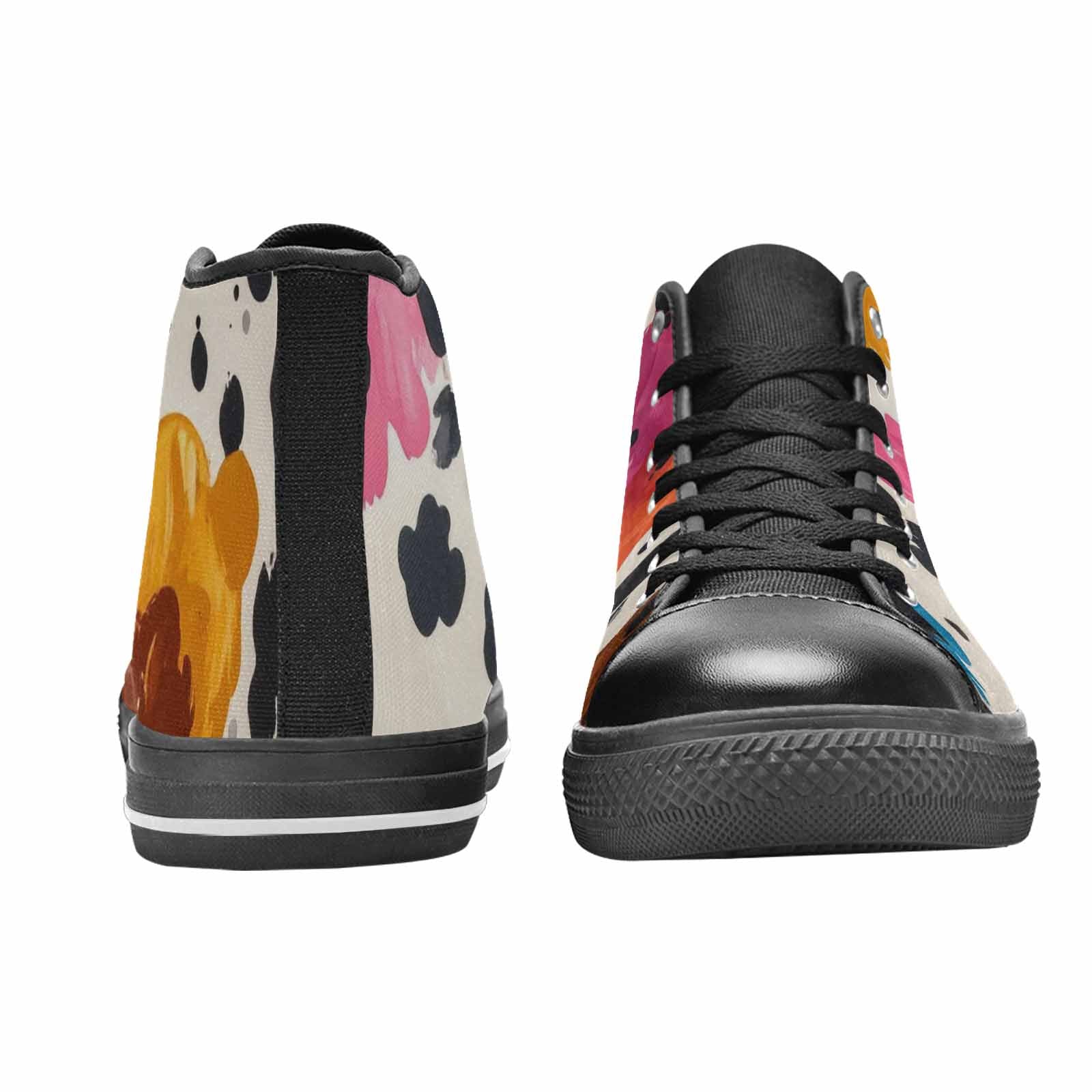 WOMEN'S Cow Animal Print High Top Canvas Vivid Sneakers