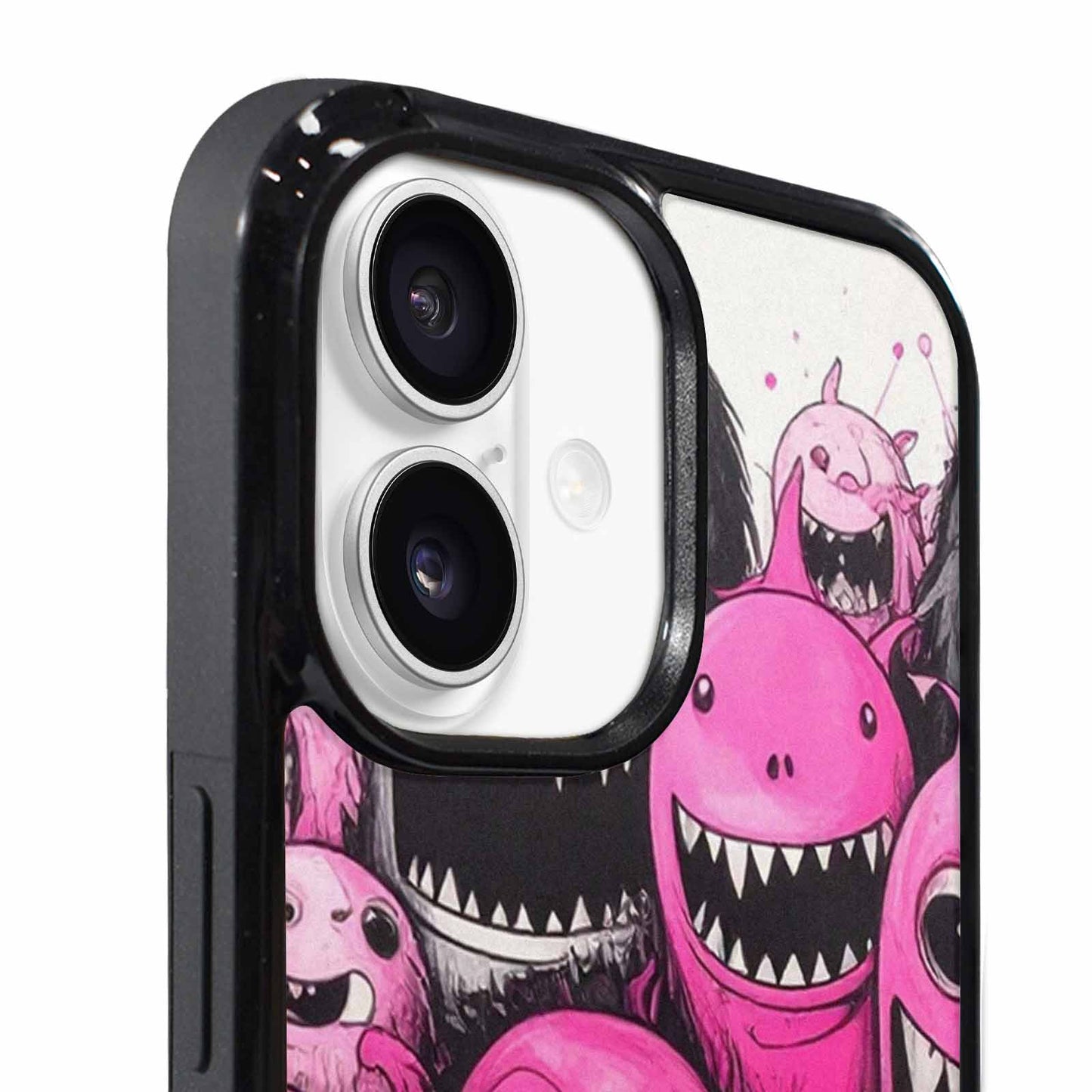 iPhone 17 Case — Monsters (general) Black &amp; Cartoon Cute, Custom Print Case Cover