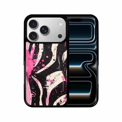 iPhone 17 Pro Case — Black Pink Ink Zebra Stripe Animal, Original Design Phone Case