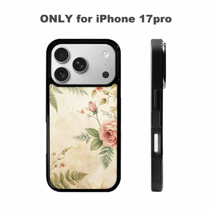iPhone 17 Pro Case — Vintage Botanical Art Pattern Floral, Custom Designed Case Cover