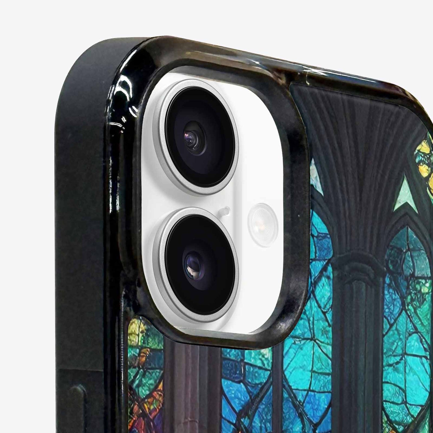 iPhone 16 Case — Stained Glass Window Pattern Seamless Repeat, Custom Phone Case