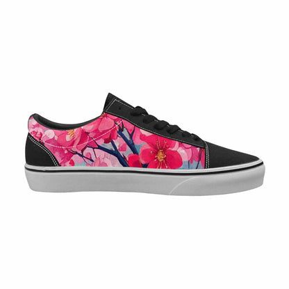 WOMEN'S Cherry Blossom Canvas Made To Order Cottagecore Original Art Sneakers