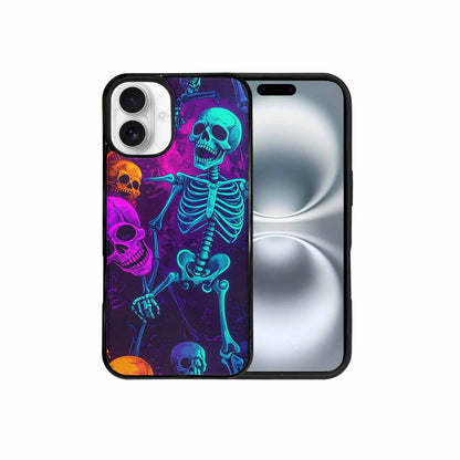 iPhone 16 Plus Case — Glowing Skeleton Pattern Hundreds Of Small, Custom Printed Phone Case