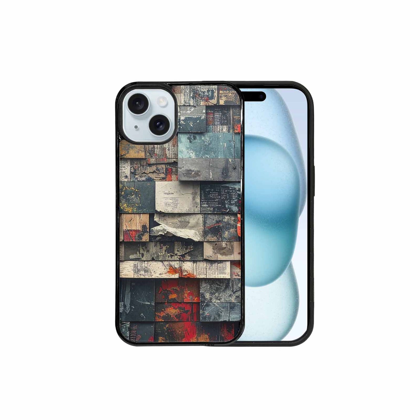 iPhone 15 Plus Case — Distressed Grunge Texture Pattern Hundreds Of, Custom Designed Case Cover