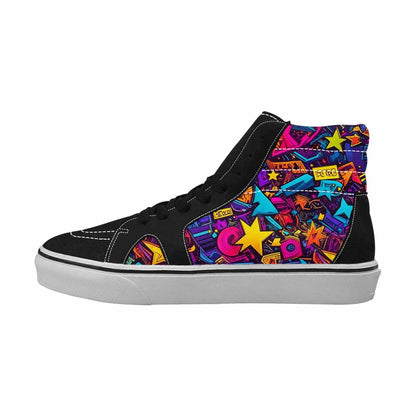 MEN'S 80s Retro Motif 80s High Top Canvas Grunge Shoes
