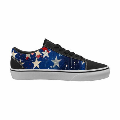 WOMEN'S Patriotic Stars Stripes Lace-Up Canvas Melting Art Custom Sneakers