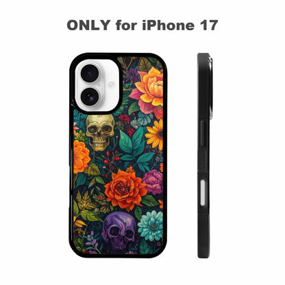 iPhone 17 Case — Skulls Botanicalskulls Pattern D7b Gothic Skulls, Custom Printed Phone Case