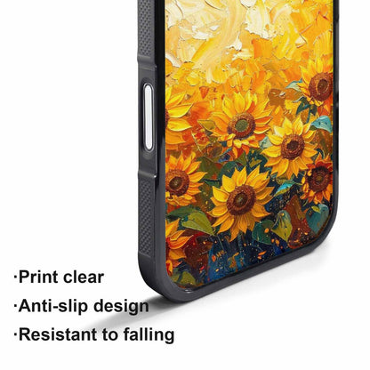 iPhone 17 Pro Max Case — Impressionist Sunflower Brushstroke Pattern Floral, Custom Made Phone Cover