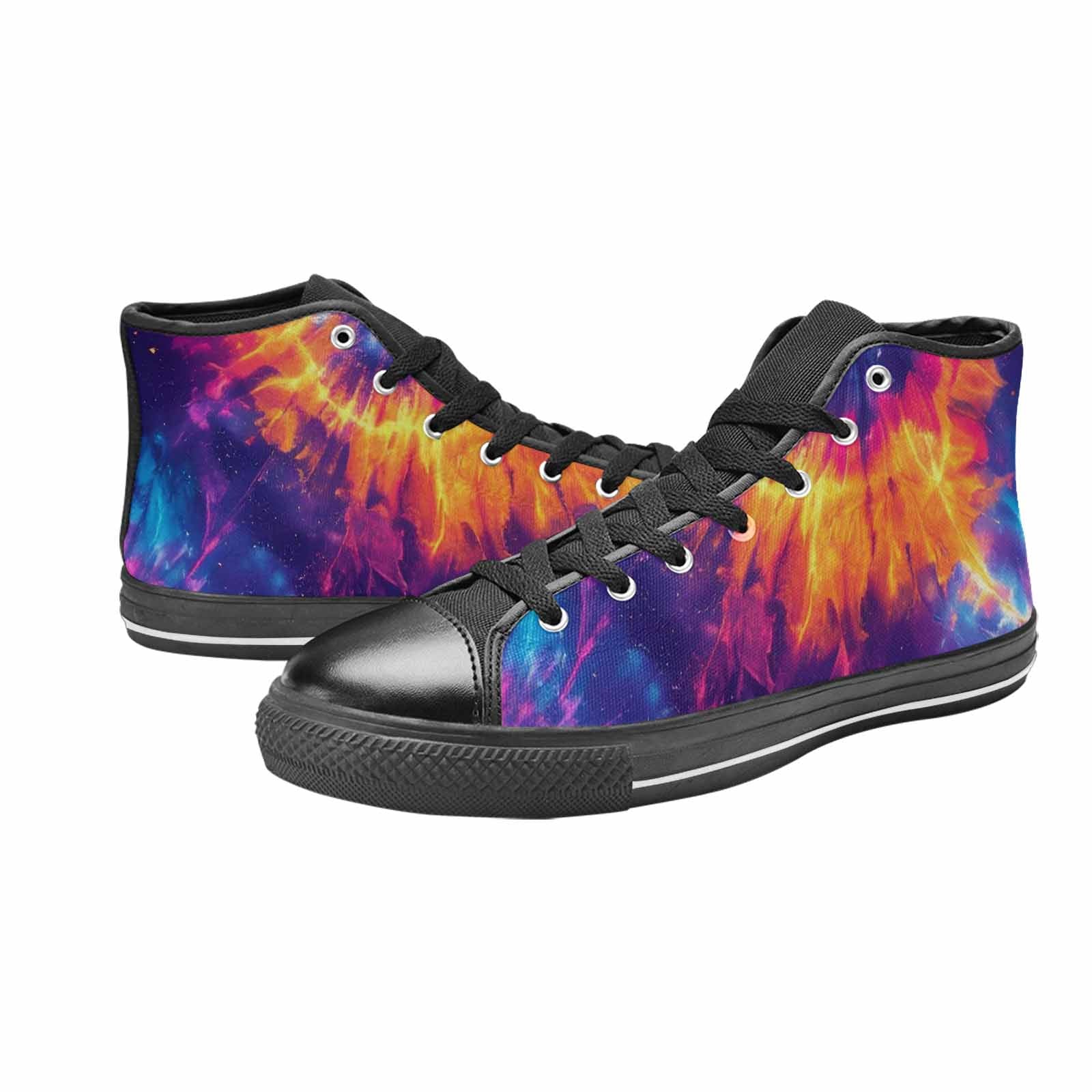 WOMEN'S Tie Dye Galaxy High Top Canvas Dark Academia Custom Sneakers