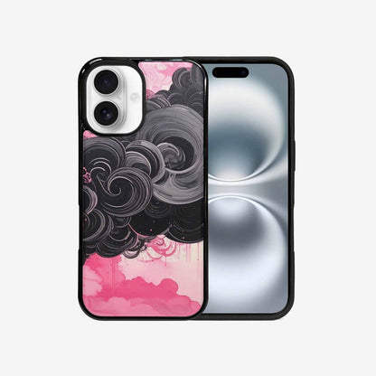 iPhone 16 Case — Van Gogh Swirl Black Pink Ink, Personalized Phone Case