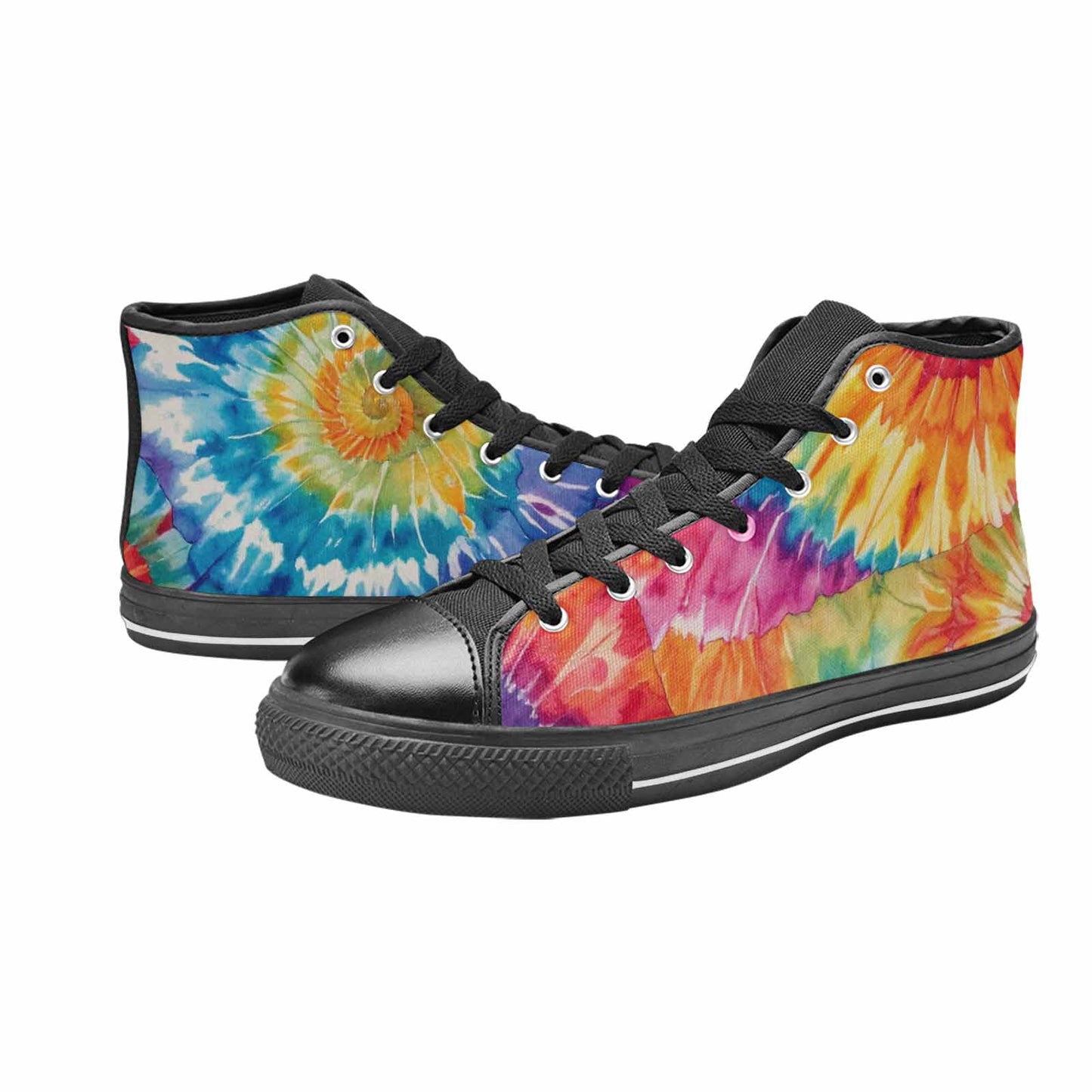 MEN'S Tie Dye Swirl High Top Canvas Grunge Shoes