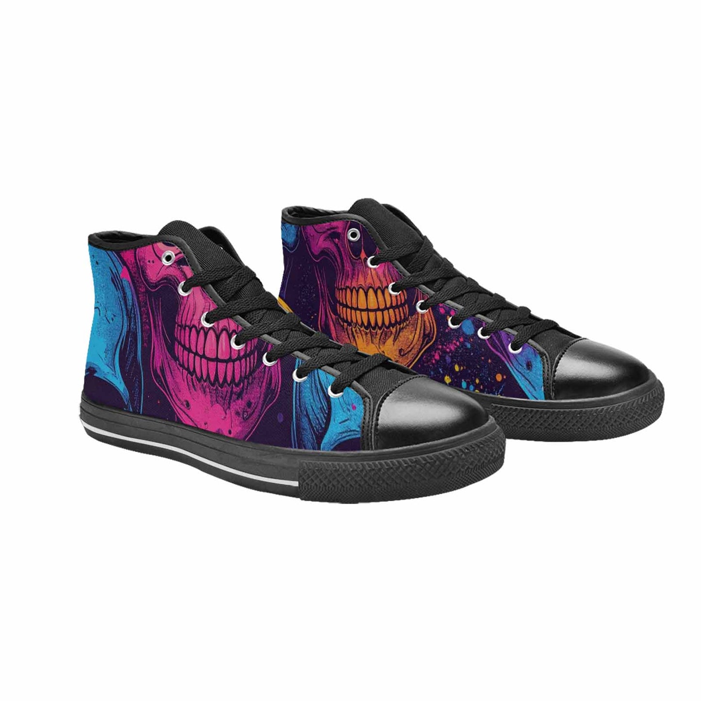 MEN'S Skulls Splatter Comic High Top Canvas Cottagecore Shoes