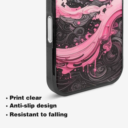 iPhone 16 Case — Van Gogh Swirl Black Pink Ink, Customized Protective Case