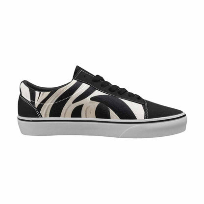 WOMEN'S Modern Zebra Stripe Canvas Lace-Up Wallpaper Art Sneakers