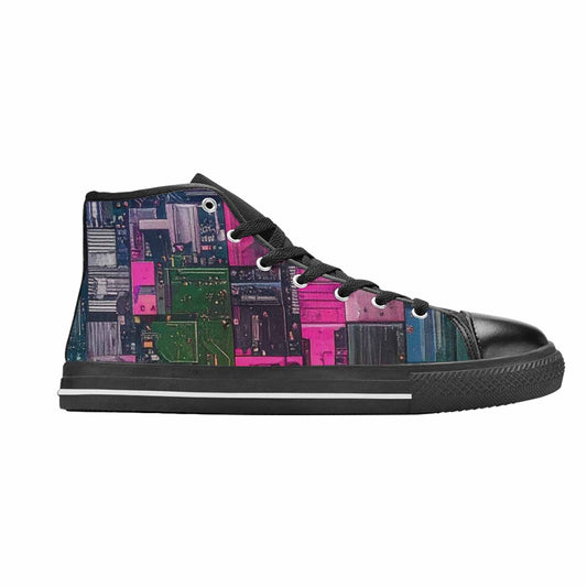 MEN'S Asexual Flag Color High Top Canvas Aesthetic Shoes