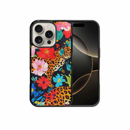 iPhone 16 Pro Case — Leopard Print Floral, Custom Printed Phone Case