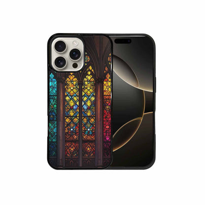 iPhone 16 Pro Max Case — Stained Glass Window Pattern Seamless Repeat, Unique Phone Case Design