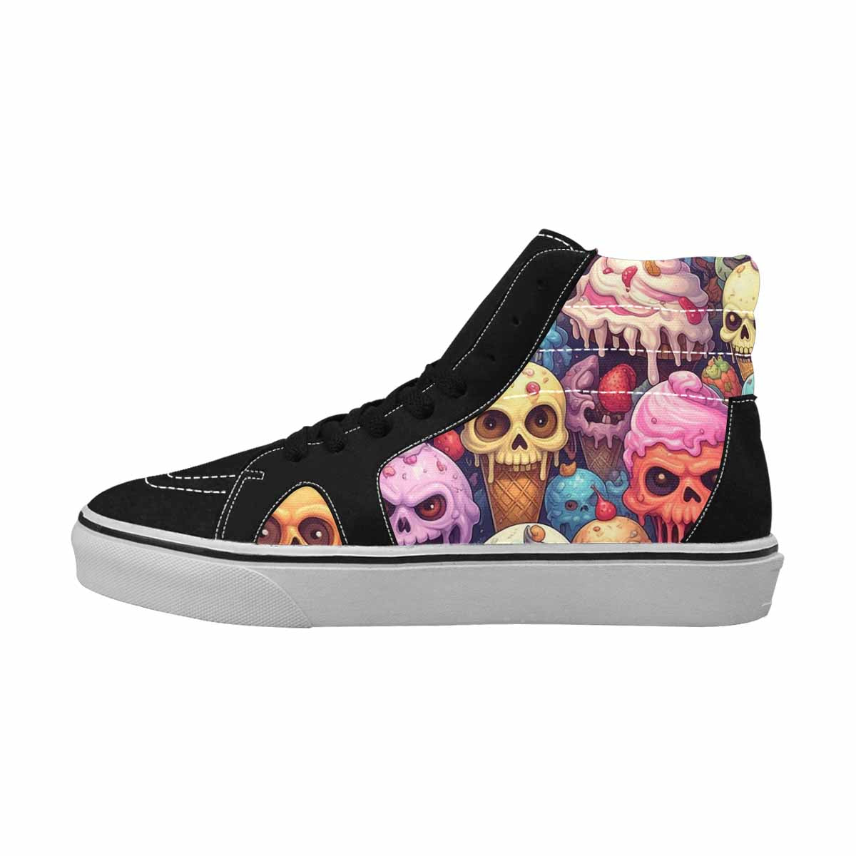 MEN'S Ice Cream Monsters  High Top Canvas Wallpaper Art Sneakers