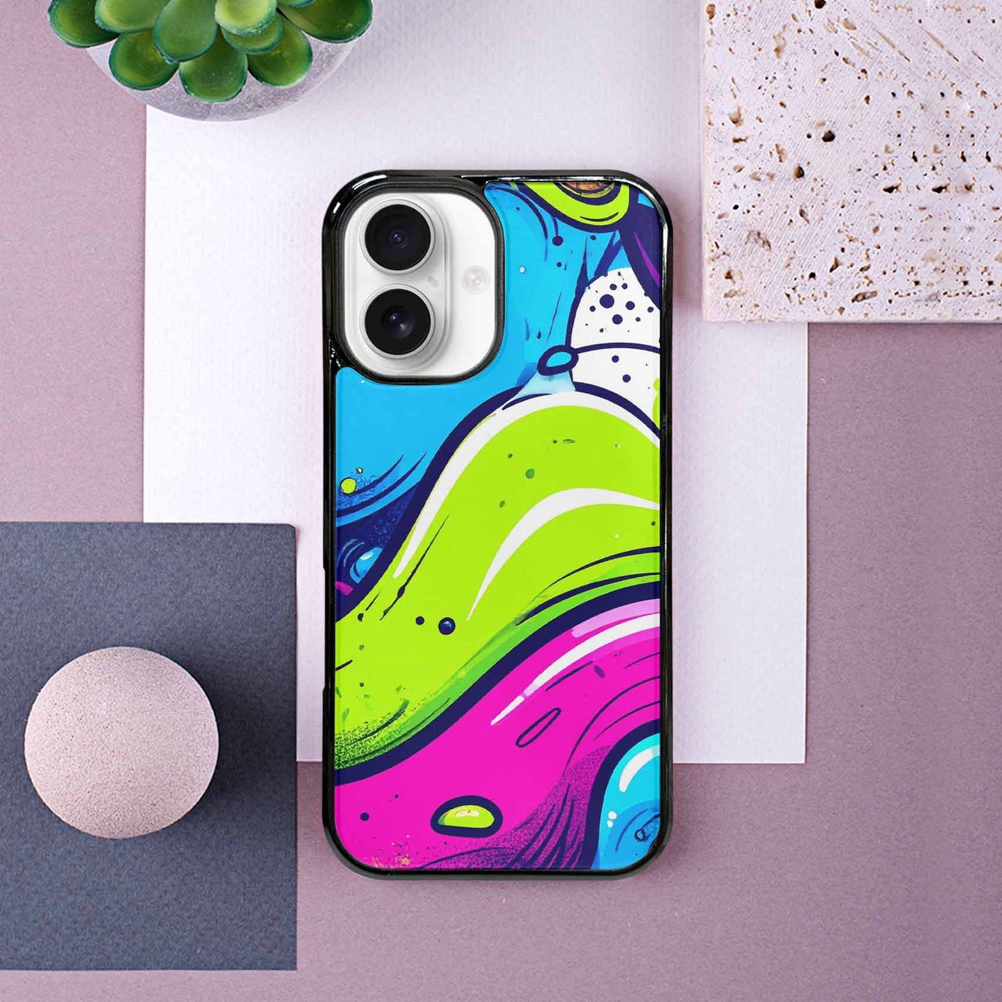 iPhone 16 Case — Acid Wash Cartoon Custom Personalized Phone, Custom Printed Phone Case