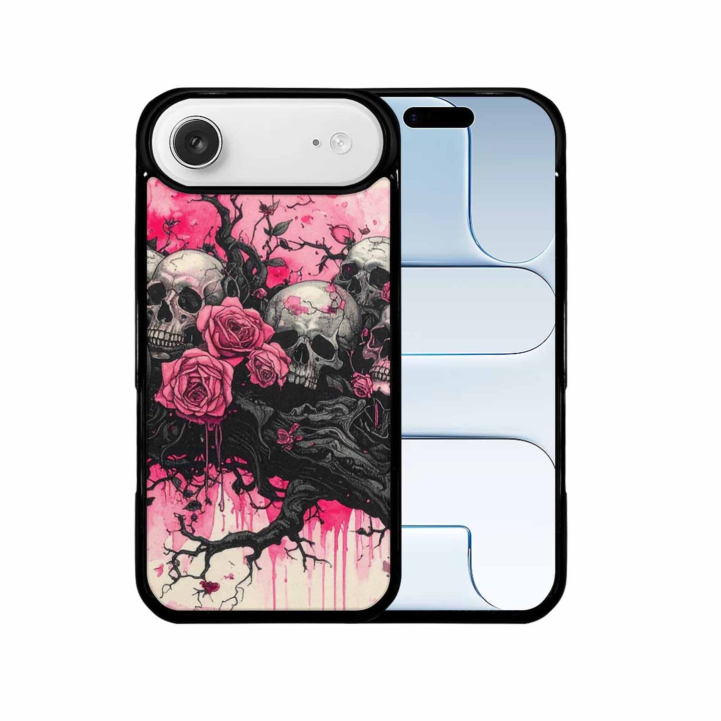 iPhone 17 Air Case — Black Pink Ink Skull And Gothic, Custom Art Phone Cover