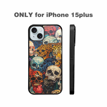 iPhone 15 Plus Case — Skulls Animal Printskulls Patt, Custom Made Phone Cover