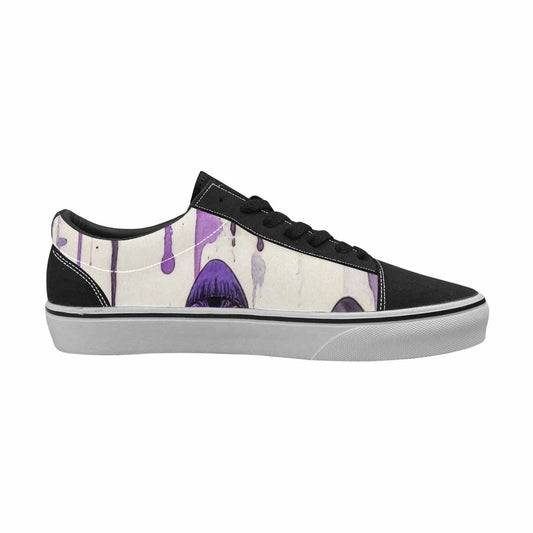 MEN'S Rainbow Drip Mushrooms Lace-Up Canvas Kaleidoscope Custom Sneakers