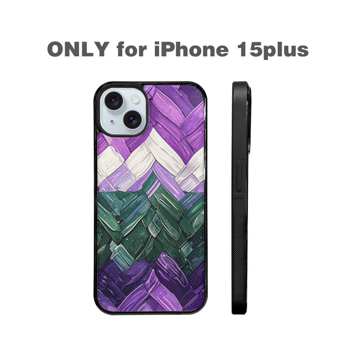 iPhone 15 Plus Case — Genderqueer Flag Color Theme Small Rainbow, Original Design Phone Case