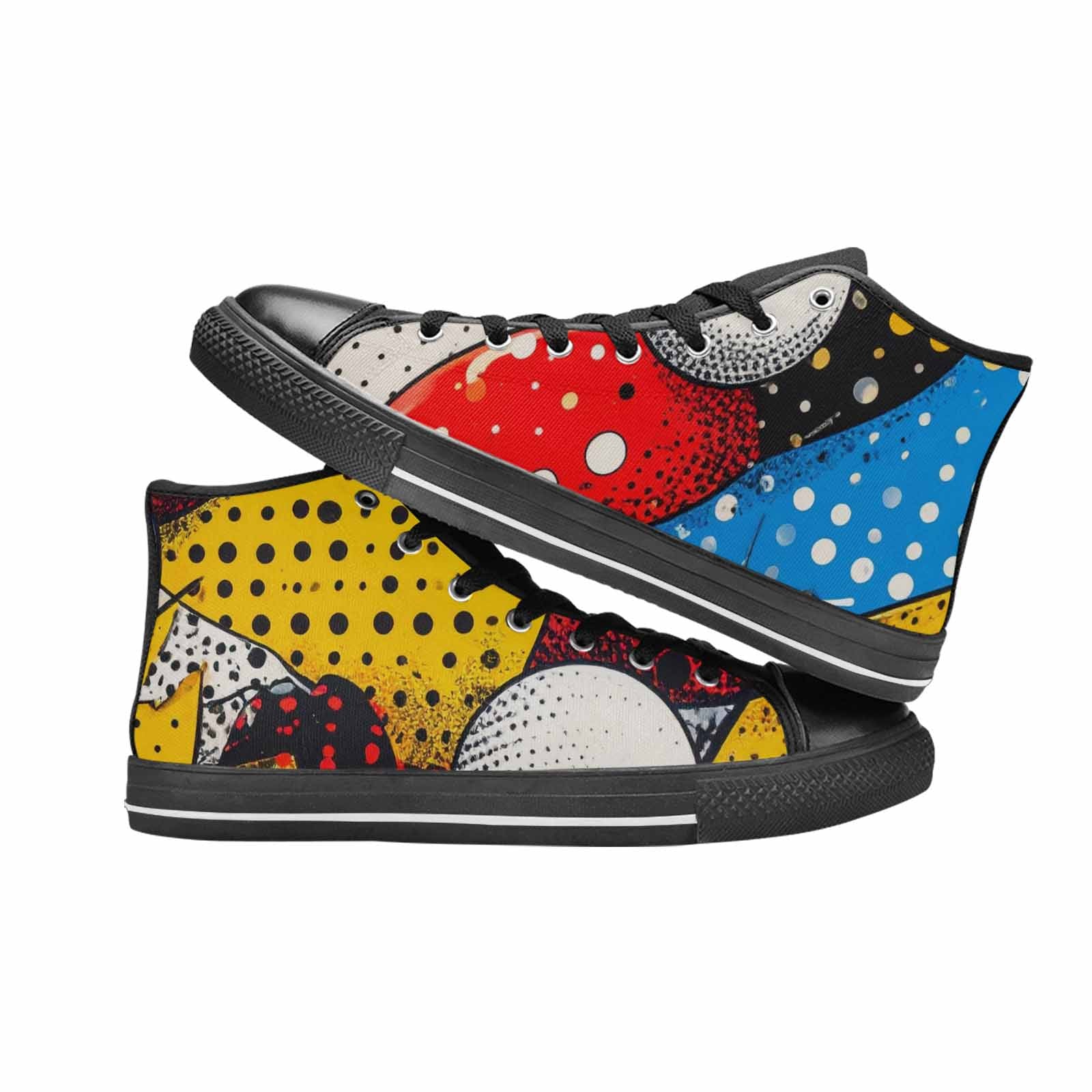 WOMEN'S Comic Book Halftone High Top Canvas Surreal Shoes