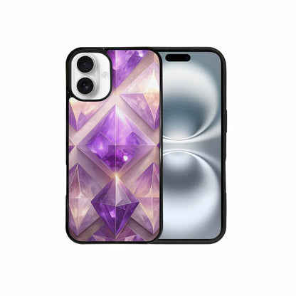iPhone 16 Plus Case — Amethyst Crystal Art Pattern, Custom Designed Case Cover