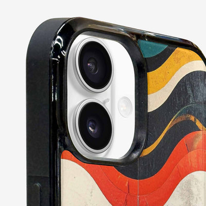 iPhone 16 Plus Case — Retro Wave Scallop Stripe Small Wavy, Custom Art Phone Cover