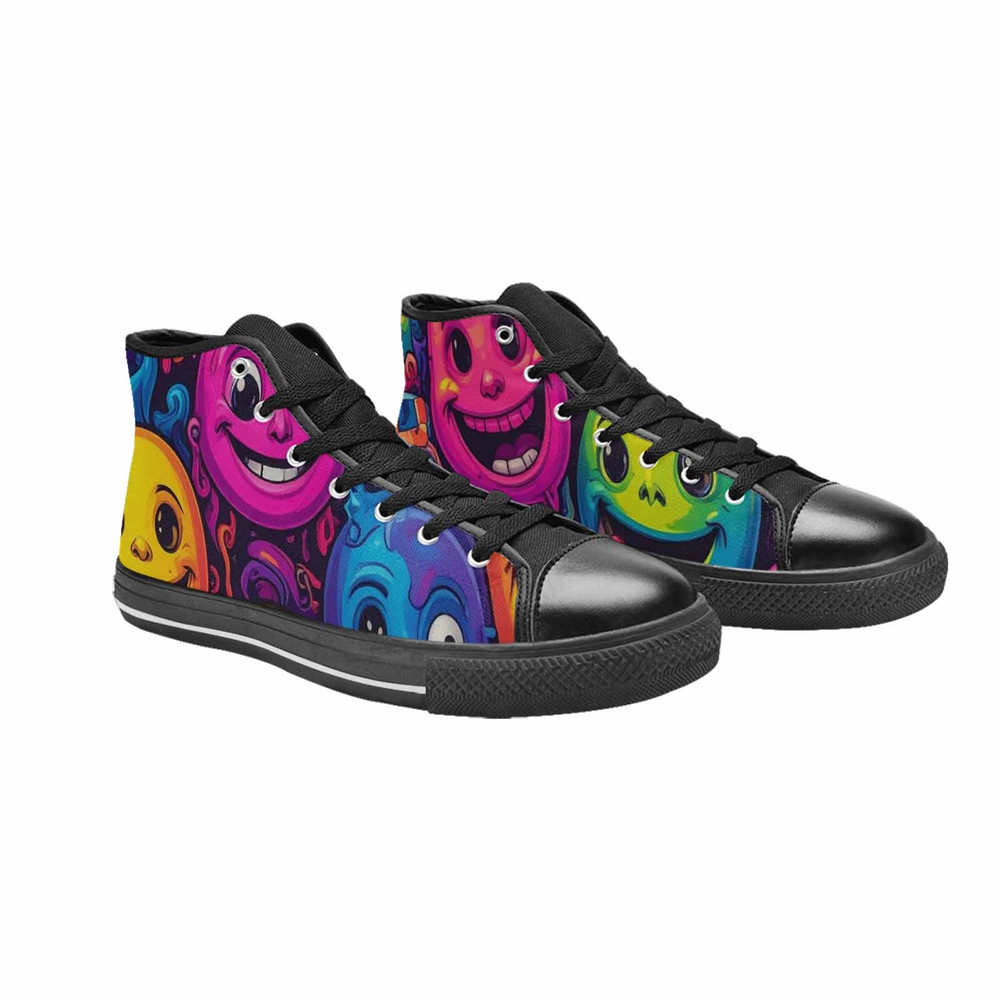 MEN'S Funny Looking Cartoon High Top Canvas Neon Fantasy Sneakers