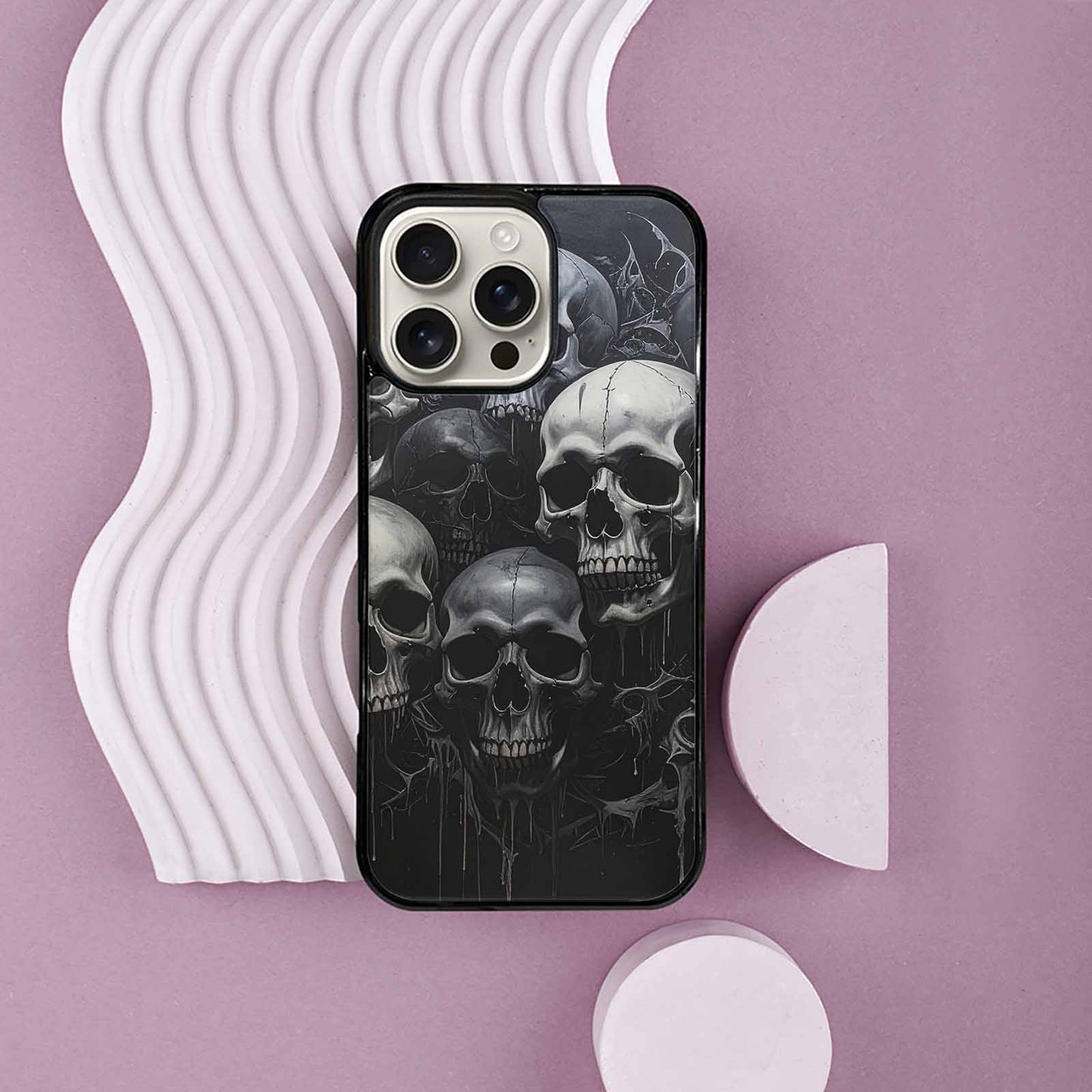 iPhone 16 Pro Max Case — Grey Dark Black And Grey Tones, Personalized Phone Case