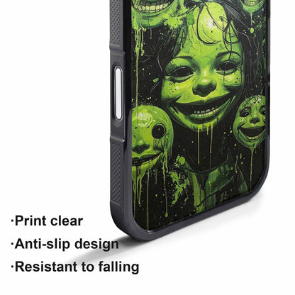 iPhone 17 Pro Max Case — Black &amp; Green Ink Original Art, Custom Printed Phone Case