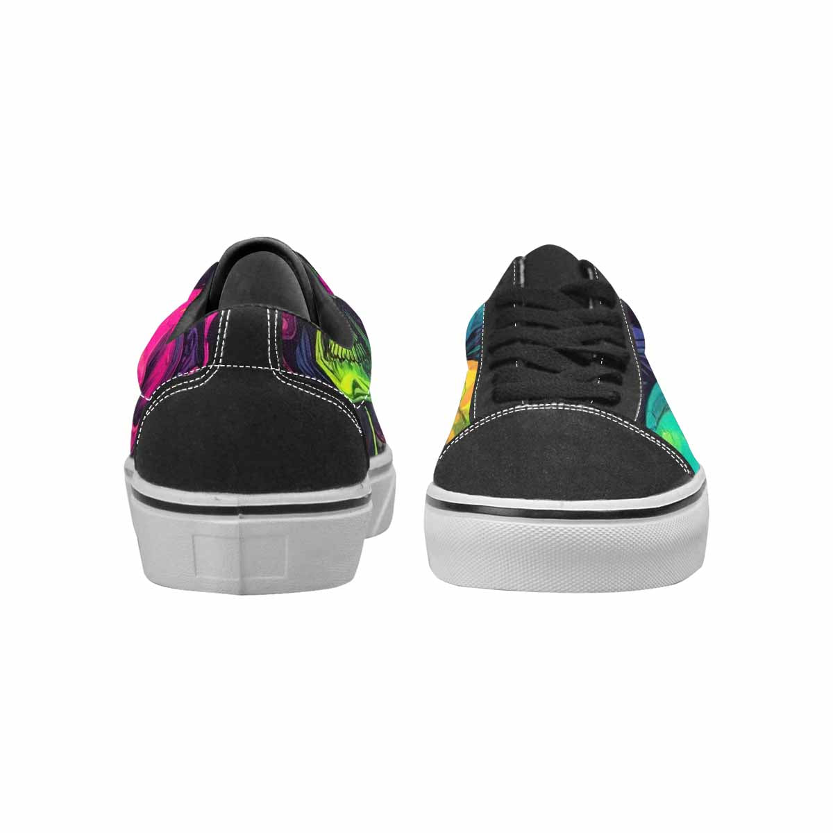 MEN'S Skulls - Neon Canvas Lace-Up Neon Fantasy Custom Shoes