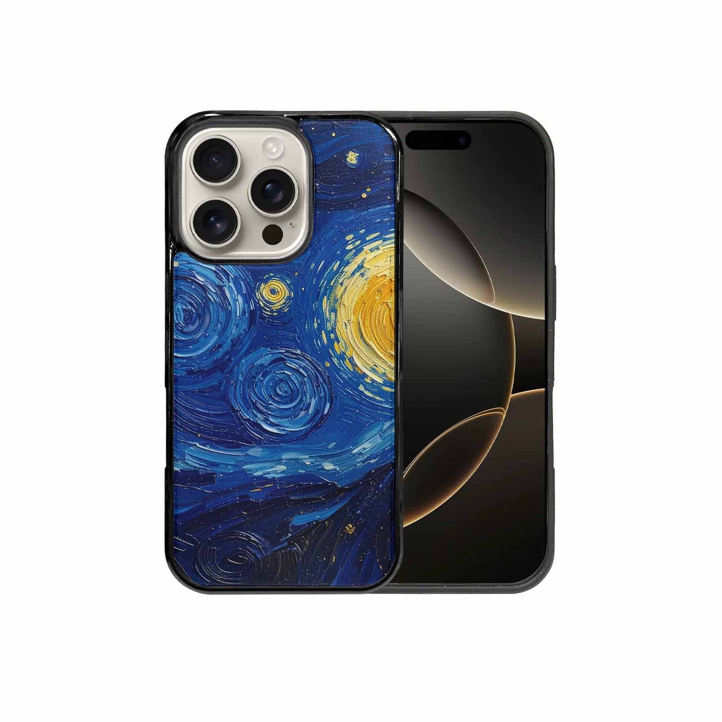 iPhone 16 Pro Case — Swirling Deep Blue Night Sky Filled, Custom Print Case Cover