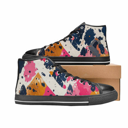 WOMEN'S Cow Animal Print High Top Canvas Aesthetic Sneakers