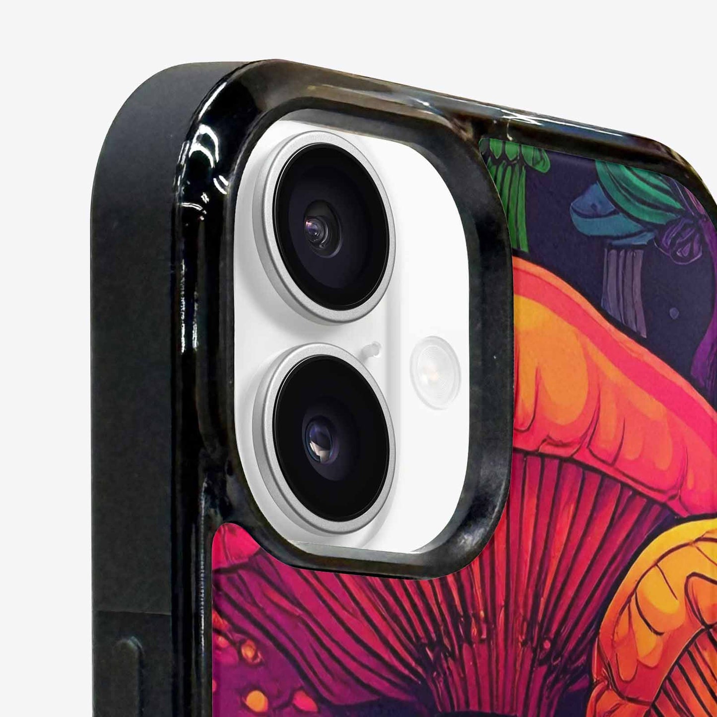 iPhone 16 Plus Case — Psychedelic Mushroom Cartoon Pattern, Original Design Phone Case