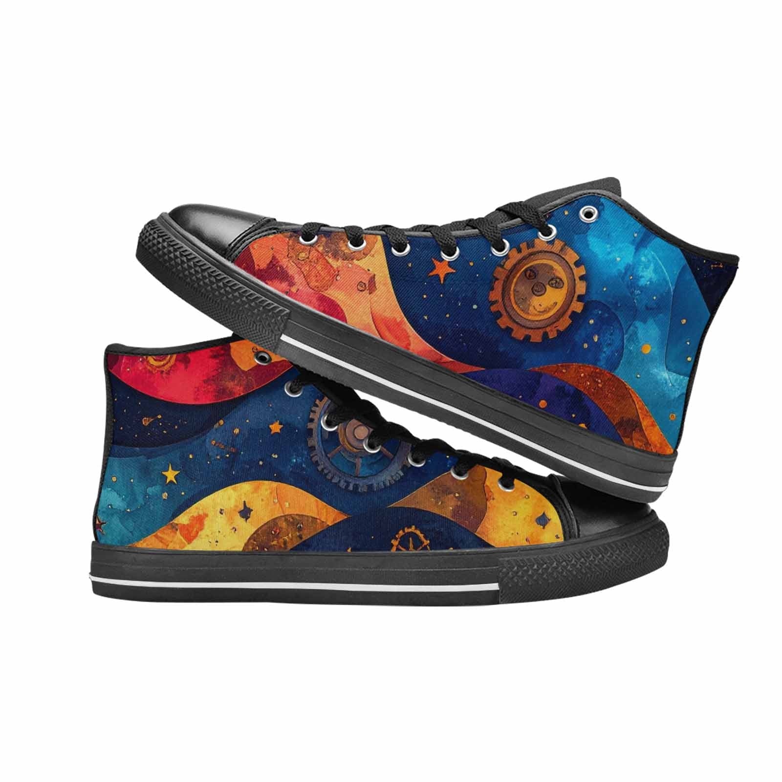 MEN'S Steampunk Galaxy High Top Canvas Dark Academia Custom Sneakers