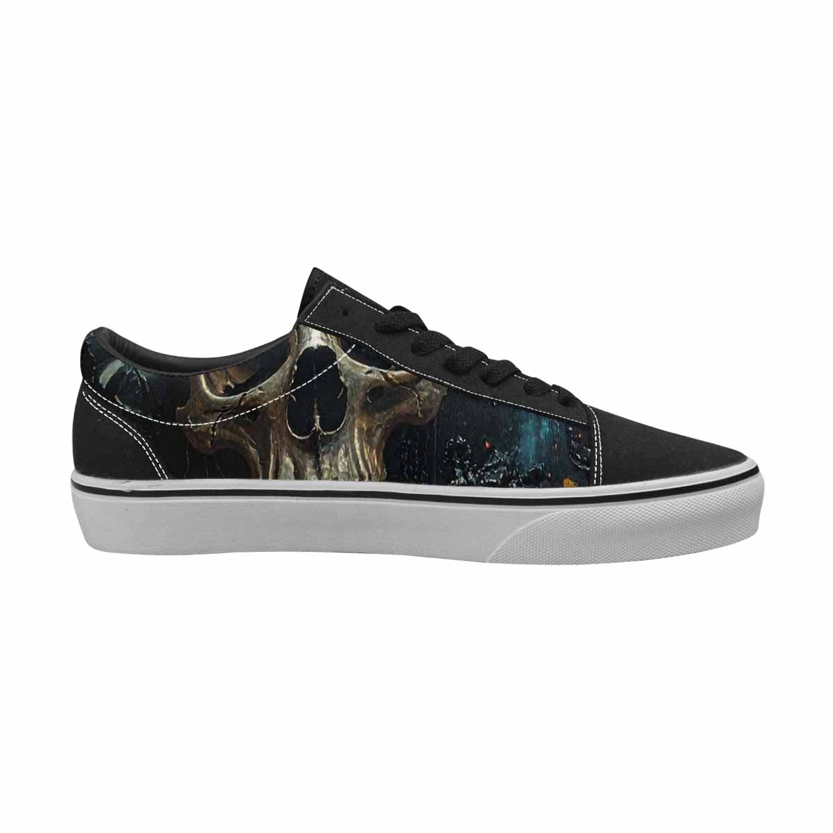 WOMEN'S Skulls Roses Melting Skulls Lace-Up Canvas Vibrant Chaos Sneakers