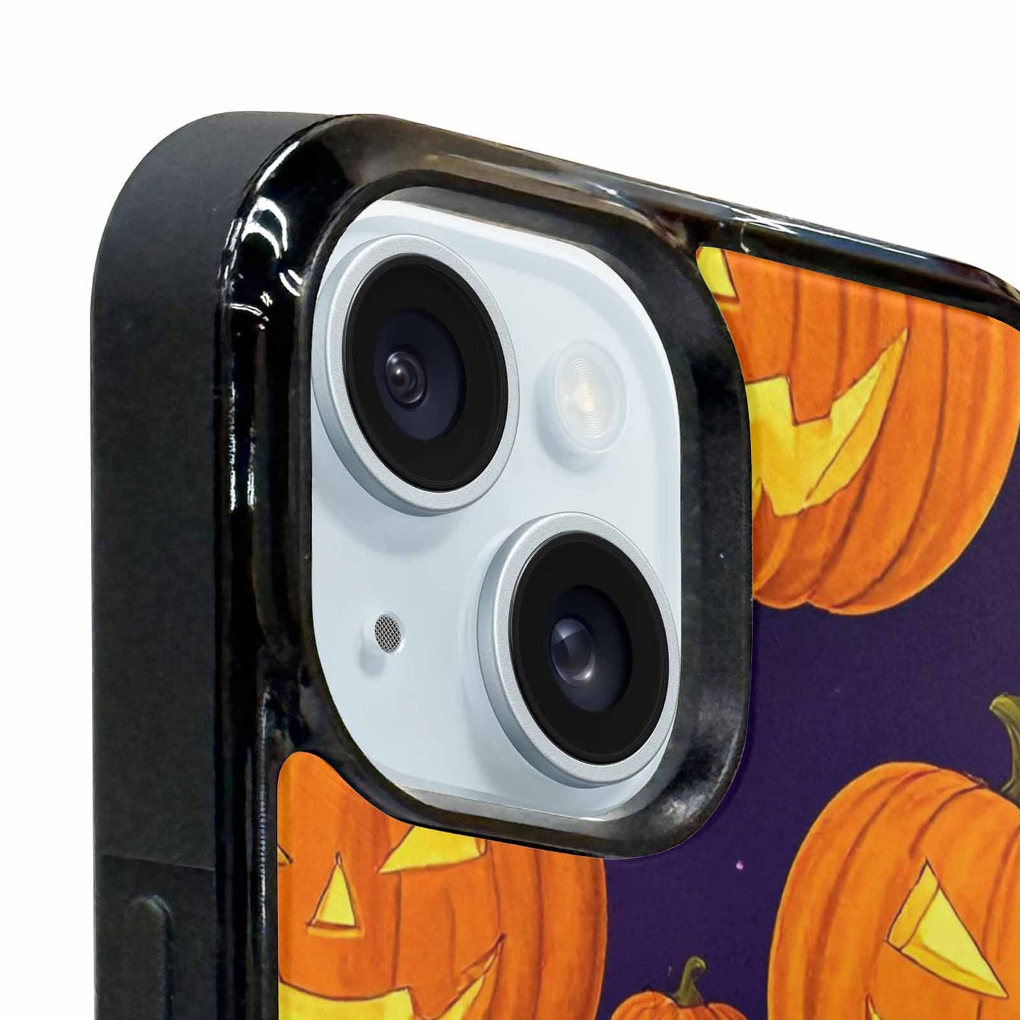 iPhone 15 Case — Halloween Jackolantern Purple Sky Custom, Original Design Phone Case
